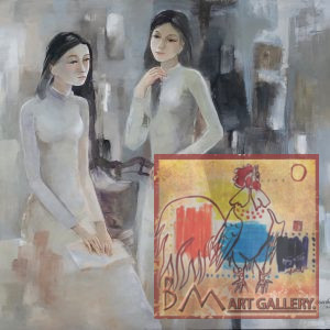 20. Đặng Kim Long, Nữ sinh, sơn dầu, 140x165cm, 2005