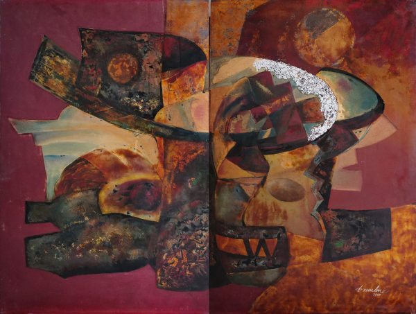 26. Đặng Kim Long, Thế giới hòa bình, sơn mài, 92x122cm, 1985