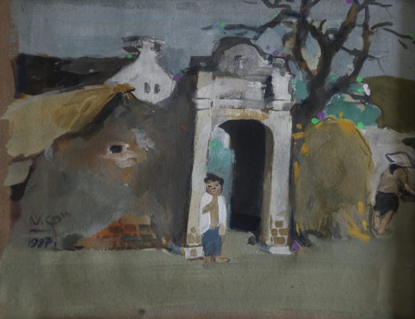 3. Nguyễn Văn Cường, Quê ngoại, bột màu, 31×41 cm, 1987