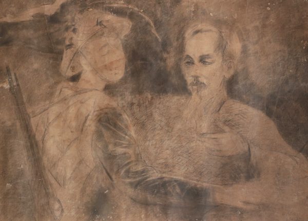 1.Dương Bích Liên, Bác Hồ với anh chiến sĩ, chì, 58×80, 1952