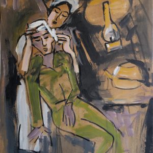 15.Phạm Lực, Băng bó vết thương, sơn dầu, 80x66cm, 1972