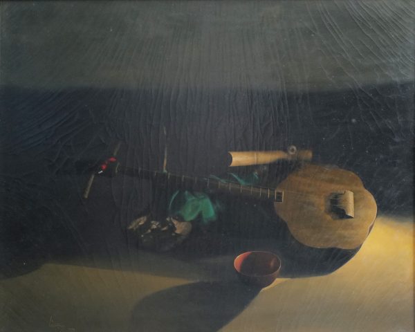 24. Lê Vượng, Đàn Sến và chén, sơn dầu, 80×100 cm, 2005