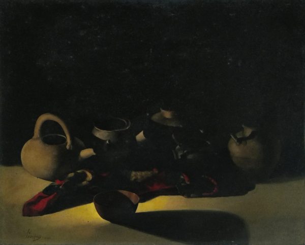 27. Lê Vượng, Những chiếc bình, sơn dầu, 60x74cm, 2001