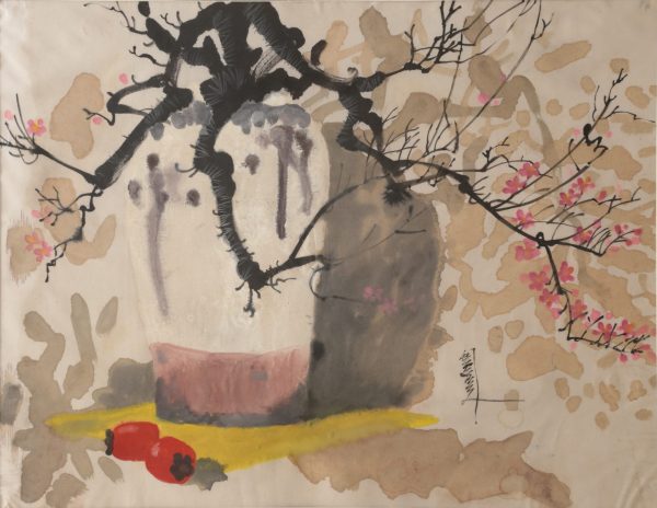 1.Lê Trí Dũng, đào xuân, lụa, 58×83, 1993