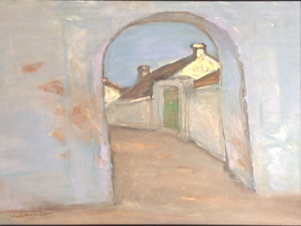 Nguyễn Hoài Hương, cổng làng, sơn dầu, 60×80, 1997