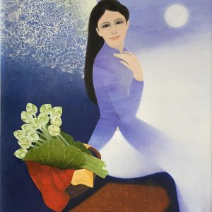 Đỗ Duy Tuấn, cô gái, sơn dầu, 100x91cm, 2021