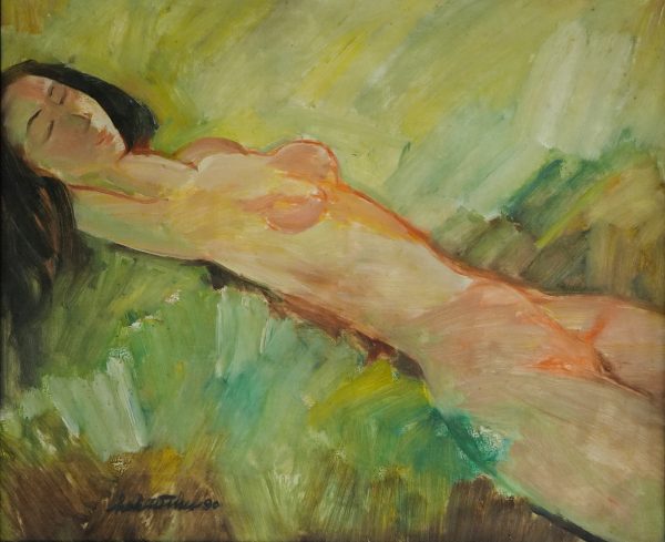 Hồ Hữu Thủ, Nude, sơn dầu, 54×65, 1990