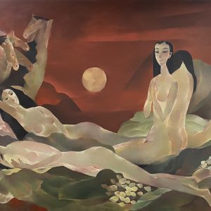 Hồ Hữu Thủ, cô gái và ngựa(Lady and horse), sơn dầu, 200x301cm, 2019