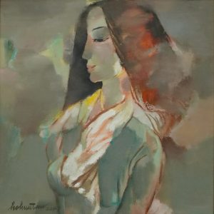 Hồ Hữu Thủ, thiếu nữ , sơn dầu, 47x47cm, 2007