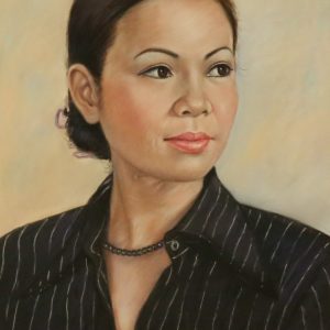 Lâm Kim, chân dung NS Ánh Tuyết, pastel, 60×42, 2011