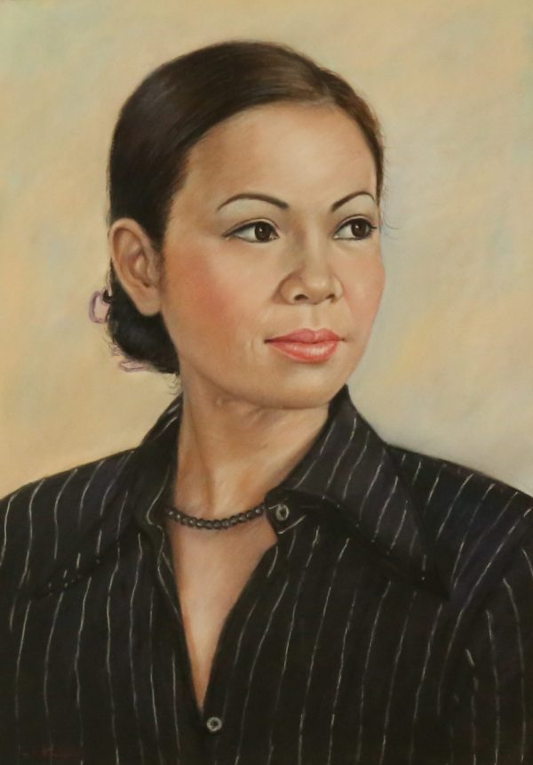 Lâm Kim, chân dung NS Ánh Tuyết, pastel, 60×42, 2011